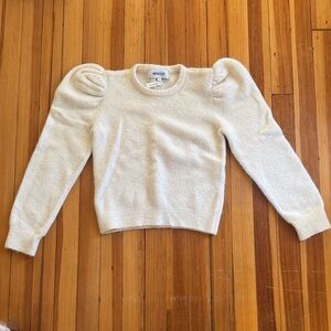 Puffed Sleeve Cream Sweater
